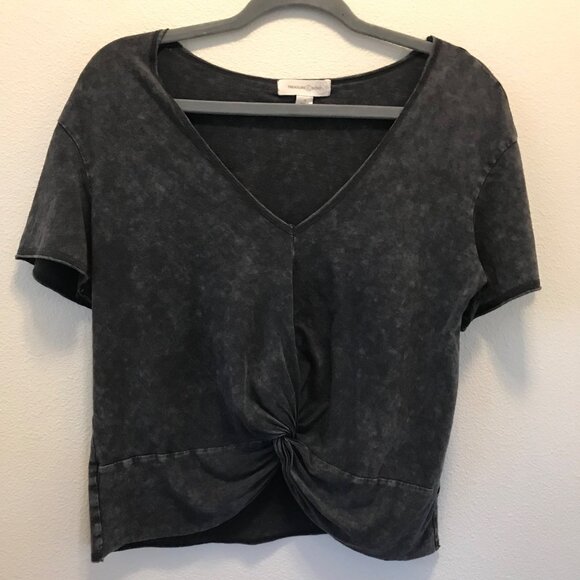 Treasure & Bond Women's Modal Cotton Rolled Hem Crop T-Shirt Size S Beach Casual - Picture 2 of 8